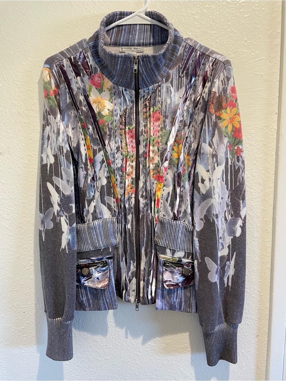 🦋 VTG Alberto Makali Y2K Mesh Floral Butterfly Jacket
